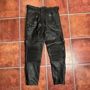 Buffalo Brand Black Leather Moto Pants